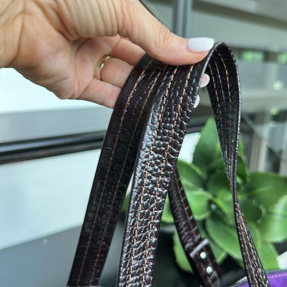 Lenniker Leathercraft Extra Large All Leather Tote Bag Croc Embossed travel - Picture 8 of 12